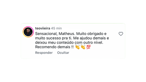 Depoimento de cliente sobre o Kit